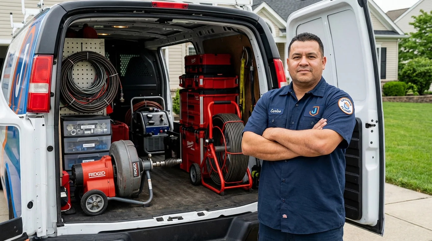 Professional drain cleaning equipment and Johns Plumbing LLC plumber in Marked Tree
