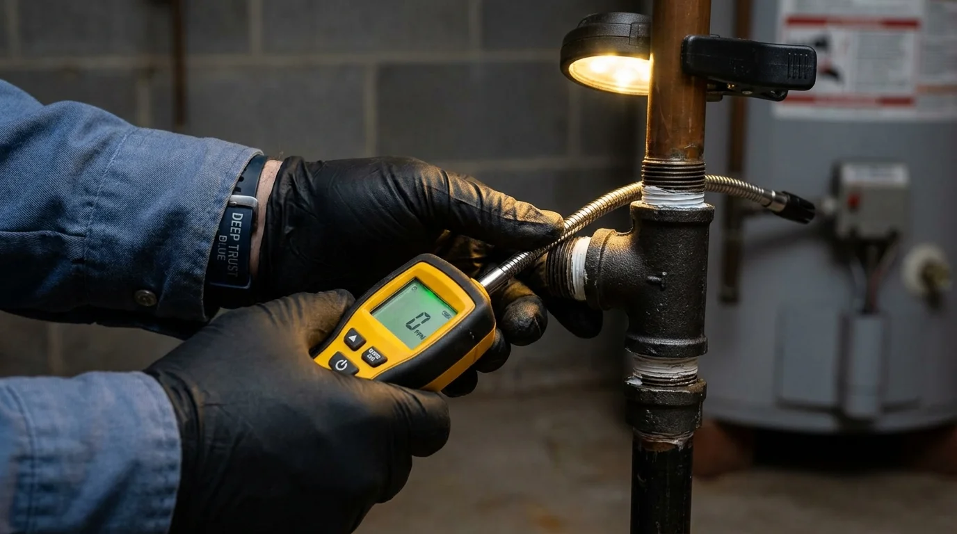 Gas leak detection with electronic sniffer by Johns Plumbing LLC in Marked Tree