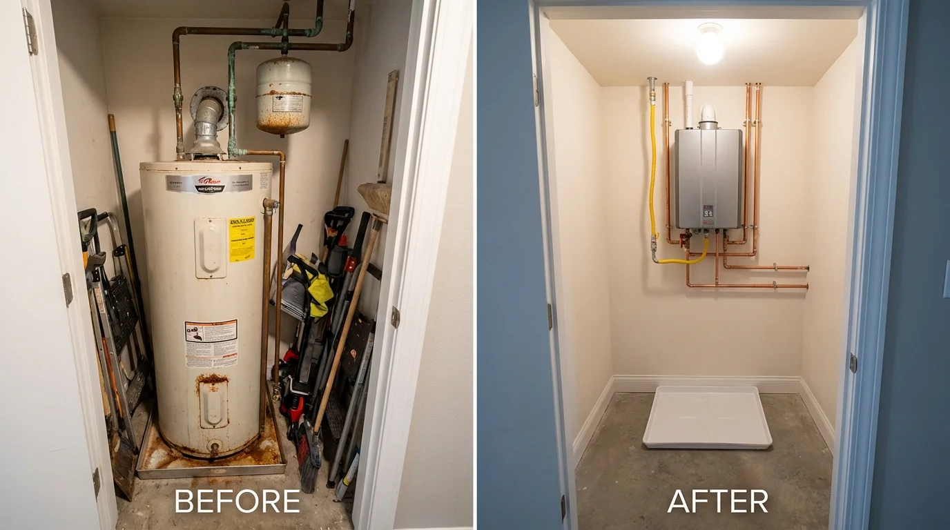 Tank water heater versus wall-mounted tankless unit comparison for Marked Tree, AR homeowners